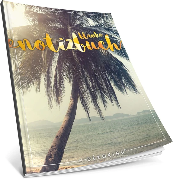 Dékokind® Blanko Notizbuch: Ca. A4-Format • 100 Seiten Mit Inhaltsverzeichnis • Perfekt Als Zeichenbuch, Skizzenbuch Oder Tagebuch • Artnr. 01 Urlaubsreif • Softcover ürün görseli 1