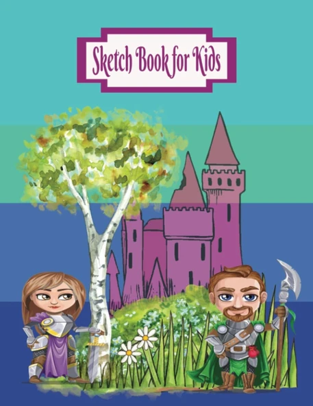 Sketch Book For Kids With Castle On Cover: 8.5 X 11 In. Large Sketch Book For Doodling And Drawing, 120-Pages Of Blank Paper ürün görseli 1