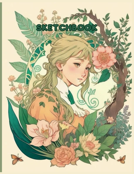 Sketch Book: "Nature'S Muse" Sketchbook For Artist Drawing Blank Paper Pad 8.5" X 11": Cover Book, Journal Without Thick Lines, 120 Pages, Blank Paper Book For Sketching And Coloring. ürün görseli 1