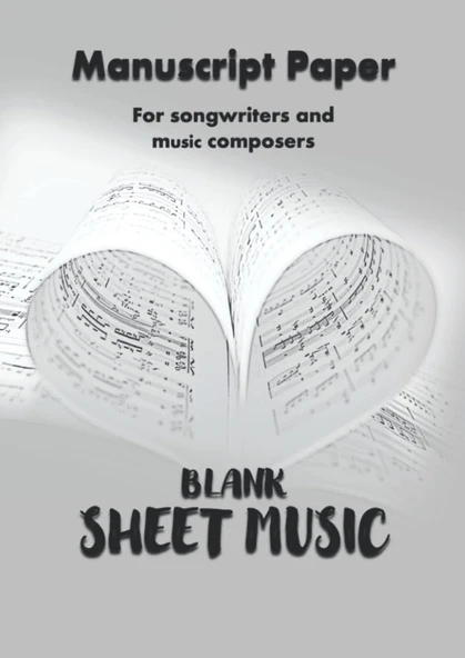 Manuscript Paper For Song Writers And Composers - Blank Sheet Music A4 Songwriters / Music Composers Manuscript Paper ürün görseli 1