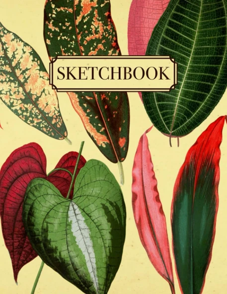 Independently Published Botanical Drawing Book: Leaves Cover Sketchbook | Large Blank Pages Journal For Sketching, Illustrating, And Doodling | Aesthetic Plants Sketch Book ürün görseli 1