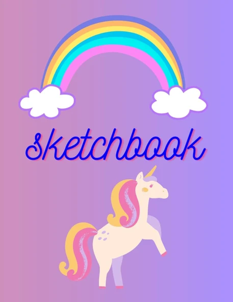 Sketchbook: Unicorn Sketchbook For Kids Blank Paper For Drawing Unicorn Cute Unicorn Drawing Paper For Kids With 120 Pages Of 8.5"X11" Blank Paper For Drawing Sketch Books ürün görseli 1