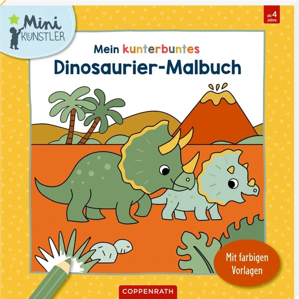 Mein Kunterbuntes Dinosaurier-Malbuch: Mit Farbigen Vorlagen: Dinosaurier-Malbuch Mit Farbvorlagen Für Jungs Und Mädchen Ab 4 Jahren (Mini-Künstler) ürün görseli 1