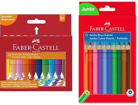Faber-Castell Çocuk Boyama Seti (Jumbo Mum Boya Boya Kalemi, 12'Li) ürün görseli 1