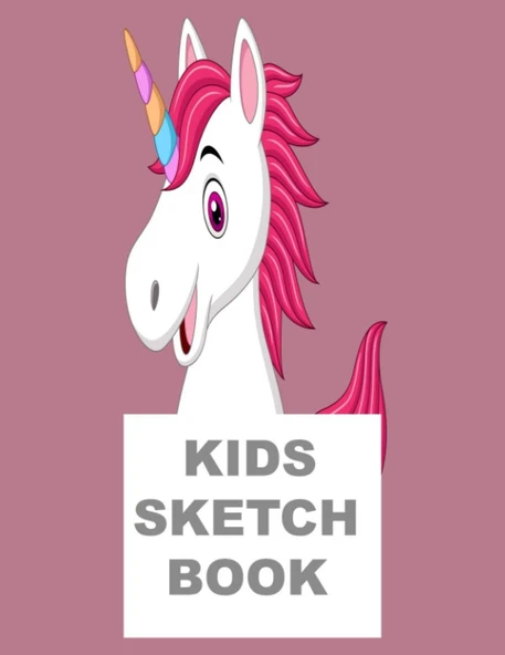 Kids Sketch Book: Sketch Book For Kids: 120 Pages - Wide Ruled Paper For (Primary,Elementary,Middle,High School )Students,Perfect Gift For Cat, Bat ,Unicorns Lover Kids . ürün görseli 1
