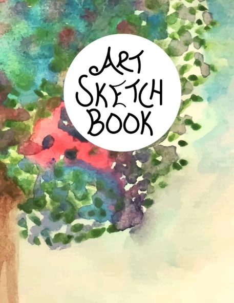 Independently Published Sketch Book: Hand Painted Watercolor Tree Cover ürün görseli 1