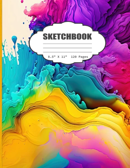 Sketchbook: Blank Sketch Book For Kids, Adults, Artist Notebook/Journal For Drawing, Writing, Sketching Or Doodling, Blank Paper, 120 Blank Pages, 8.5X11 (Blank Drawing Book) ürün görseli 1