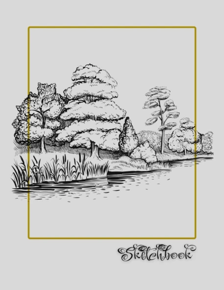 Sketchbook: River Scene, Large 8.5" X 11", 110 Pages, Perfect For Everyone, Crayons, Pencils, Drawing And Sketching ürün görseli 1