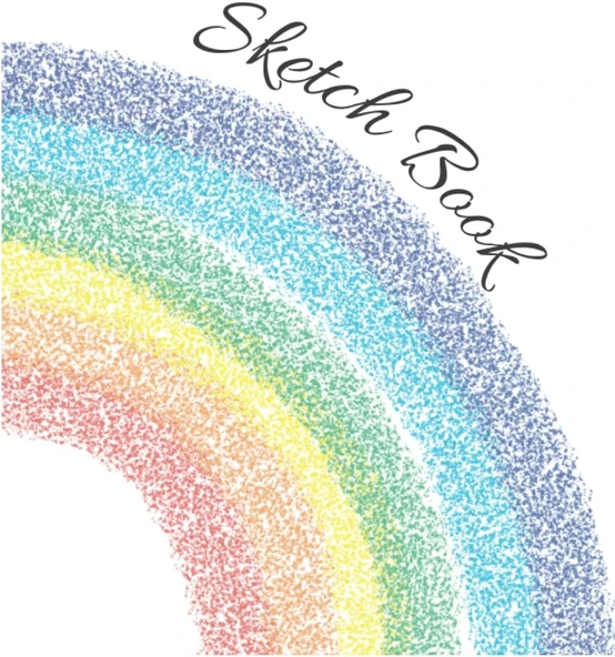 Sketch Book, Doodling, Drawing Pad Large 8.5 X 11"Size Multi Coloured Rainbow Cover Design. ürün görseli 1