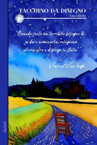 Taccuino Da Disegno "Van Gogh" - Con Frasi Celebri Dell'Artista All'Interno - A5 Tascabile - 100 Pagine Bianche - Copertina Flessibile, Finitura Opaca: Lo Sketchbook Per I Tuoi Schizzi Migliori ürün görseli 1