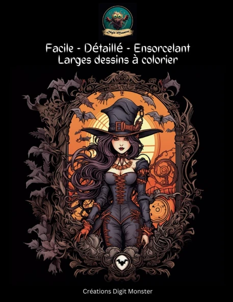 Digit Larges Dessins À Colorier De Sorcières Steampunk ürün görseli 1