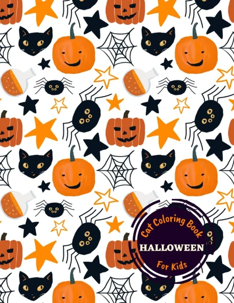 Halloween Cat Coloring Book, A4 Size: Activity Book For Kids, Ages 2 To 8, 17 Pages ürün görseli 1