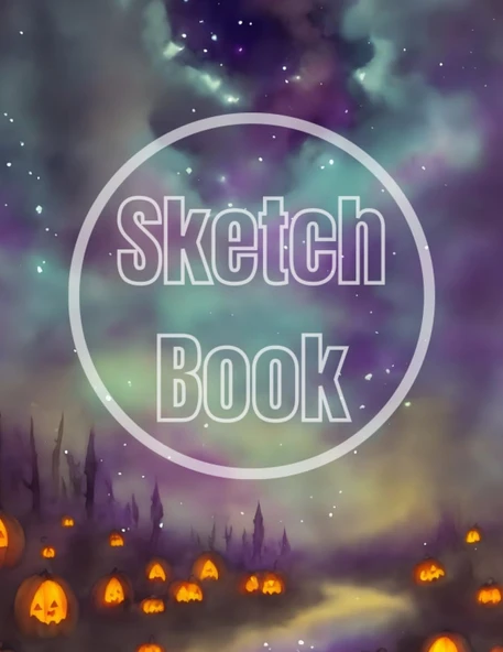Sketch Book Halloween Scary Night V.2: Halloween Scary Night Cover Page Sketchbook Blank Paper Pad 8.5" X 11" - 120 Pages Blank Paper ... Unlined Journal Cover Sketchbooks ürün görseli 1