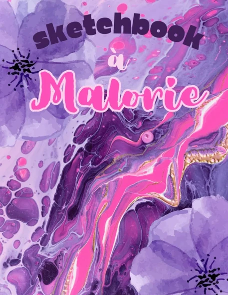 Sketchbook À Malorie - Rose, Mauve Et Floral: 150 Pages - 8.5" X 11" ürün görseli 1