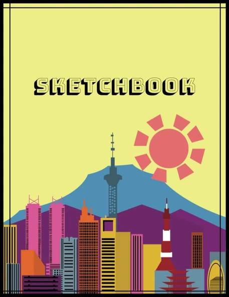 Sketchbook: Sketchbook With A Colorful City Design, Sketchbook (Size 8.5 X 11) ürün görseli 1