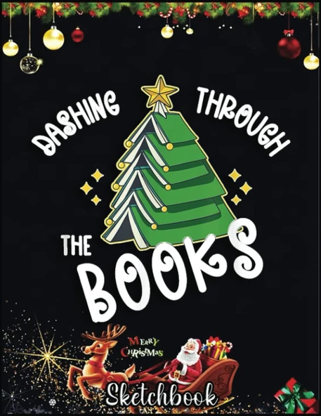 Christmas Sketch Book: Book Lover Christmas Tree Holiday Reading Love To Read, 120 Pages Help You Your Ideas Size 8.5 X 11 Inches ürün görseli 1