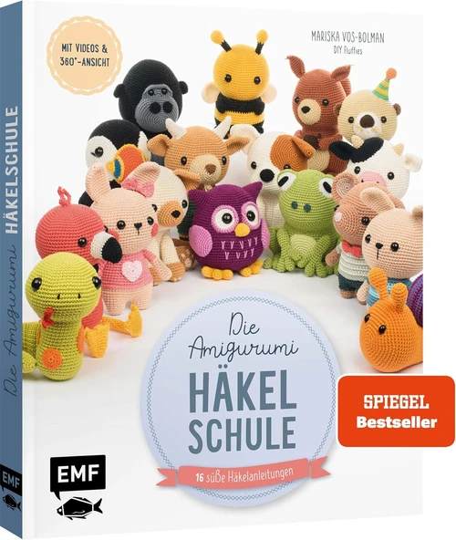 Die Amigurumi-Häkelschule: Häkeln Einfach Erklärt: Alle Grundlagen Mit Videos Und Jede Tier-Figur Mit 360-Grad-Ansicht Und Schrittbildern ürün görseli 1