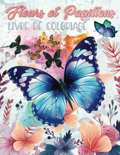 Independently Published Fleurs Et Papillons Livre De Coloriage: Superbe Carnet De Coloriage Sur Thème Des Papillons Et Fleurs À Colorier, Dessins Anti-Stress Pour Adultes ürün görseli 1