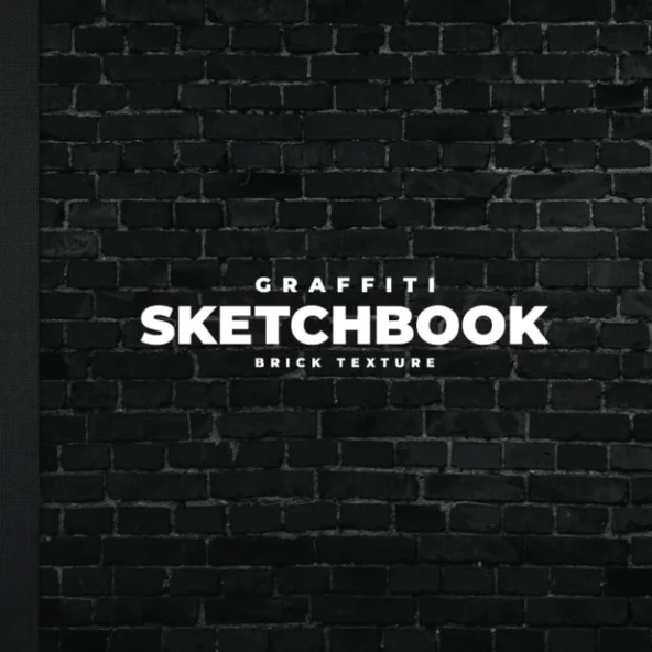 Graffiti Sketchbook Brick Textured: Blackbook Graffiti Sketchbook For Drawing, Painting, Sketching Or Doodling - 118 Pages - Brick Textured - 8.5 X 8.5 Inches ürün görseli 1