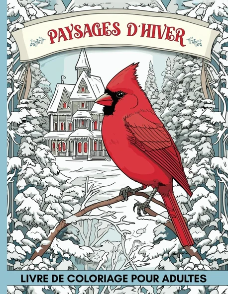 Independently Published Paysages D'Hiver Livre De Coloriage Pour Adultes: 60 Pages D'Animaux Et De Maisons De Campagne À Colorier Anti Stress ürün görseli 1