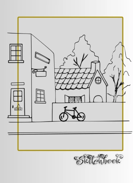 Sketchbook: City Street Scene, Large 8.5" X 11", 110 Pages, Perfect For Everyone, Crayons, Pencils, Drawing And Sketching ürün görseli 1