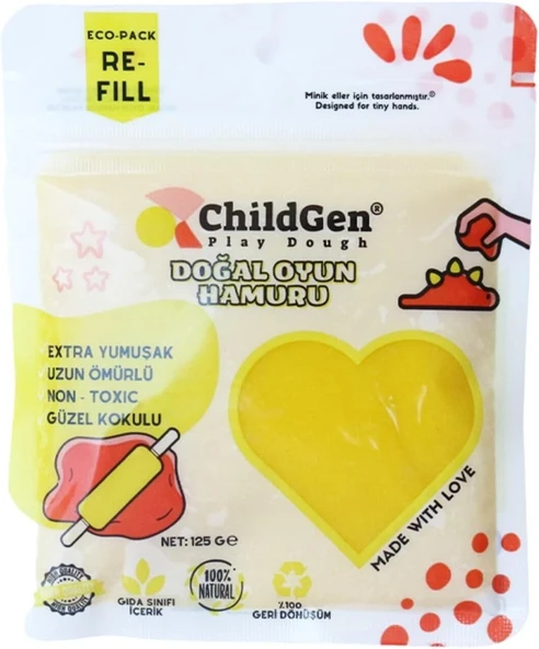 Doğal Oyun Hamuru Sarı Vakumlu Kartuş Paket ürün görseli 1
