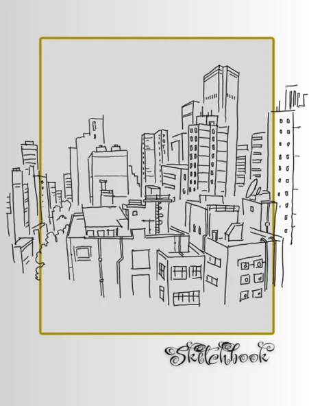Sketchbook: City Scene, Large 8.5" X 11", 110 Pages, Perfect For Everyone, Crayons, Pencils, Drawing And Sketching ürün görseli 1