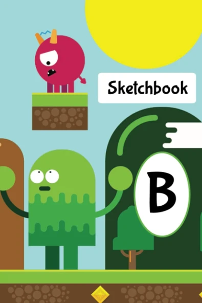Personalized Sketchbook For Boys Letter B: Cute 6"X9" Sketchbook For Boys, 100 Blank Pages For Drawing, Sketching, Doodling And Writing: Small Sketch Pad For Kids ürün görseli 1