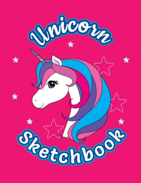 Sketchbook: Cute Unicorn Kawaii Sketchbook For Girls, With 8.5" X 11" Blank Pages (Letter Size), 120 Total Pages, For Drawing And Fun. ürün görseli 1