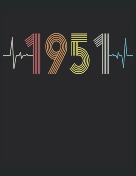 Independently Published Coloring Book - 101 Mandalas Ecg Heartbeat Born 1951 Year Heart Beat: Funny Heart Line Birthday Present - A4 (8. 5X11) - 101 Pages - ... - Relax - Anti Stres ürün görseli 1