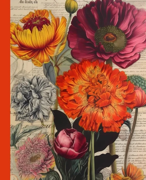 Lava Red Flower Peperback Sketchbook - 7.5X9.75: Lava Red Flower Peperback Sketchbook, Dimensions :7.5X9.75 Inch For Girls, Kids, Men And Women ürün görseli 1