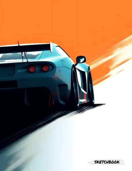 Independently Published Racecar Sketchbook For Kids: 100 White Pages, 8.5" X 11" ürün görseli 1