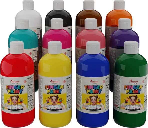 Tüm Renkler Parmak Boyası 12'Li Set 12X500Gr ürün görseli 1