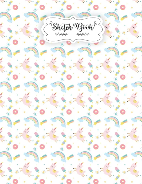 Llama Cactus And Floral Sketchbook: A Blank Pages Reverse Color Alpaca Sketch Book For Kids, Teen School And College Students Awesome Birthday Gift For Kids, Women, Girls Llamazing Draw ürün görseli 1