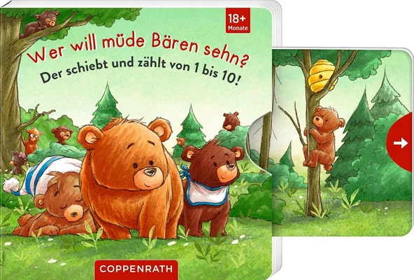 Wer Will Müde Bären Sehn?: Der Schiebt Und Zählt Von 1 Bis 10!: Gereimte Vorlesegeschichte Zum Zählenlernen Mit Schiebern, Ab Monate ürün görseli 1