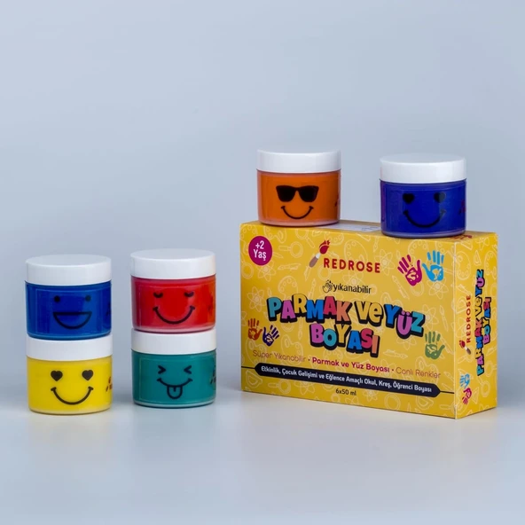 Red Süper Yıkanabilir Parmak Boyası 6X60 Gr ürün görseli 1
