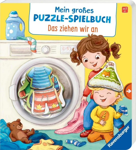 Mein Großes Puzzle-Spielbuch: Das Ziehen Wir An - Kinderbuch Ab 2 Jahren, Mit 10 Puzzleteilen ürün görseli 1