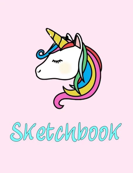 Sketchbook Unicorn, 100 Pages Of 8.5"X11" Blank Paper - Perfect For Sketching, Drawing, Coloring (Sketchpads For Kids, Children) ürün görseli 1