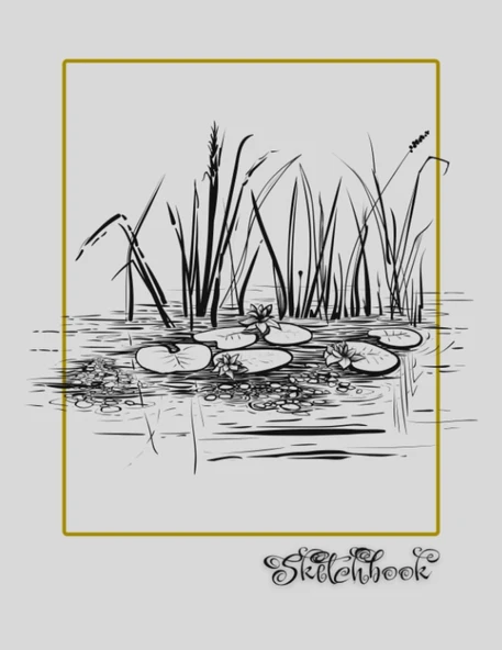 Sketchbook: River Scene, Large 8.5" X 11", 110 Pages, Perfect For Everyone, Crayons, Pencils, Drawing And Sketching ürün görseli 1