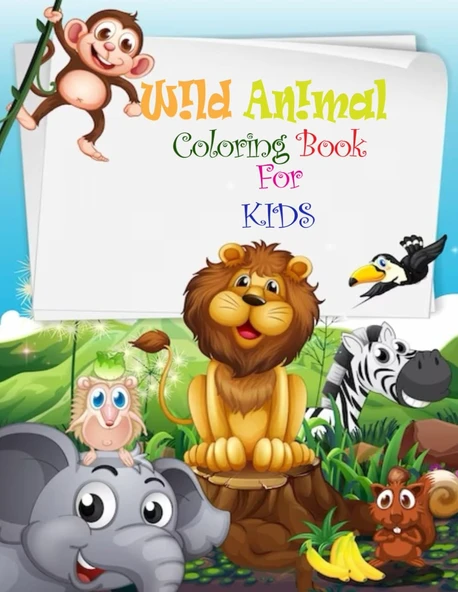 Independently Published Wild Animal Coloring Book For Kids: Funny & Easy Learning Coloring Notebook Featuring 35 Cute Animals For Preschool And Kindergarten Children, Gift For Toddlers & Kids Of All ürün görseli 1
