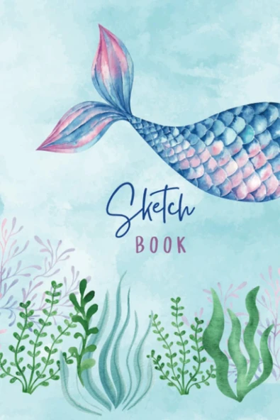 Mermaid Sketchbook: 100 Page Blank Journal And Sketchbook ürün görseli 1