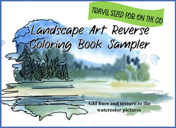 Independently Published Landscape Reverse Coloring Book Sampler: Pocket Sized For On The Go. ürün görseli 1