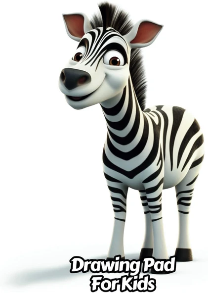 Independently Published Zebra Drawing Pad For Kids: Blank Paper To Practice Doodling, Sketching And Coloring | Age 4, 5, 6, 7, 8, 9, 10, 11, And 12 Year Old | Gift For Safari Animal Lovers | 8.5 X 11 ürün görseli 1