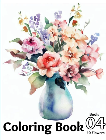 Independently Published Creative Flowers Coloring Book For Adult, 40 Flowers Design, 8.5X11 Inch. Each In Black And White And Grey. 04 ürün görseli 1