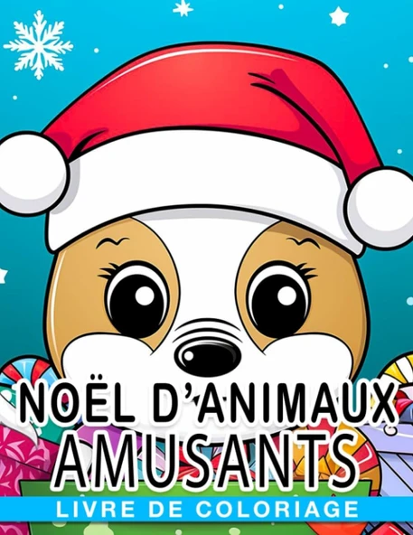 Independently Published Livre De Coloriage De Noël D'Animaux Amusants: Livre De Coloriage Avec 30+ Animaux Mignons Incluant Chiens Chats Paresseux Et Chevaux Cadeau Parfait ... À Noël Ou Anniversaire ürün görseli 1