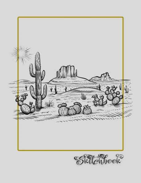 Sketchbook: Desert Scene, Large 8.5" X 11", 110 Pages, Perfect For Everyone, Crayons, Pencils, Drawing And Sketching ürün görseli 1