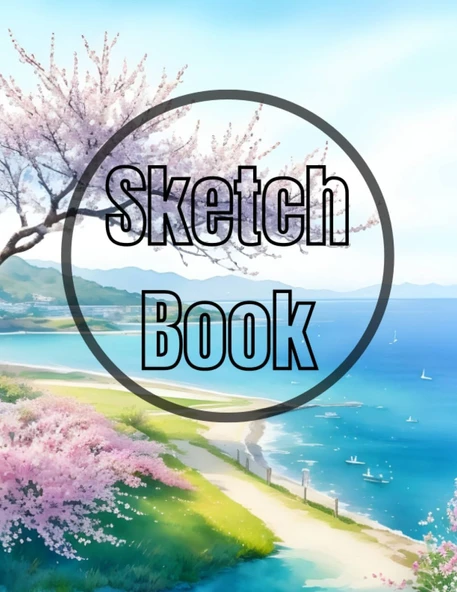 Sketch Book: Watercolor Spring Sea Cover Page Sketchbook Blank Paper Pad 8.5" X 11" - Sketchbook 120 Pages Blank Paper Book For ... Unlined Journal Cover Sketchbooks ürün görseli 1