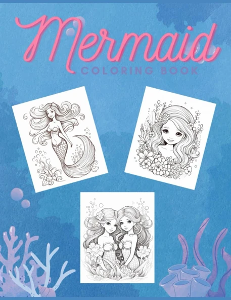 Independently Published 50 Mermaid Coloring Book Separate Pages 8.5X11 Size: 50 Coloring Book Pages, Ready To Brought To Life With Color ürün görseli 1