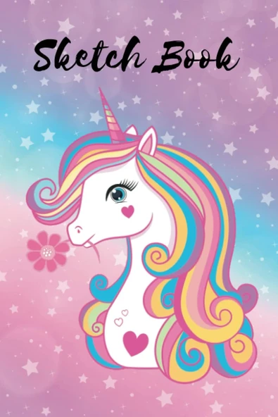 Mini Sketchbook: For Ideas, Drawing & Doodles & More, Mini-Sketch Pad (6 X 9 Inches), Cute Unicorn - [Professional Binding] ürün görseli 1
