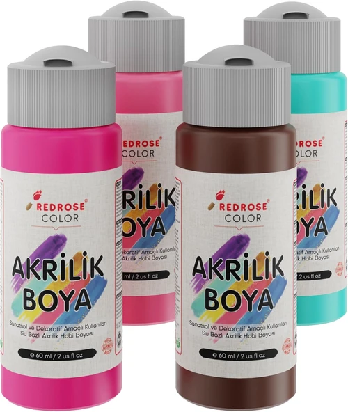 Red Tamamlayıcı Renkler Akrilik Boya 4'Lü Set 4X60 Ml ürün görseli 1